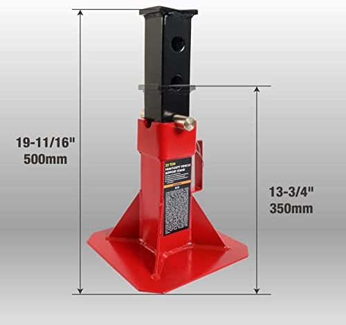Big RED 22 Ton Heavy Duty Pin Type Professional Car Jack Stand with Lock, 44000lbs Capacity, Red, 1 Pair - Image 2