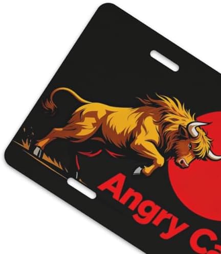 Angry Highland Cattle Front License Plate 6" * 12" for Women