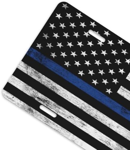 Thin Blue Line American Flag Front License Plate 6" * 12" for Women