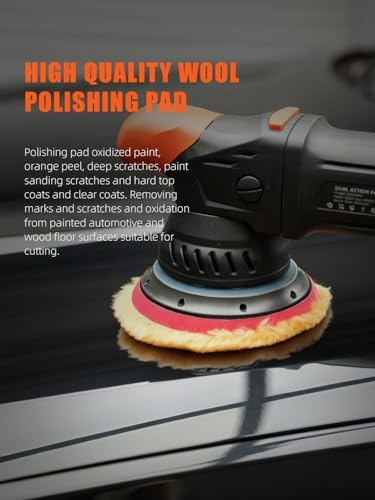 SPTA Wool Polishing Pads, 2Pcs 5 Inch (125mm) Wool Cutting Pad, Yellow Wool Buffing and Polishing Pad Set, Wool Buffing Wheel for Medium Cut for 5Inch Car Polisher Polishing, Buffing and Cutting - Image 5