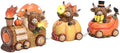 Valery Madelyn Fall Decorations for Home, Lighted Highland Cow Train Decor for Table Indoor, Resin Fall Decor Sunflower Mushroom Corn Thanksgiving Figurines for Autumn Harvest Porch Tiered Tray, 4.3" by ValeryMadelyn