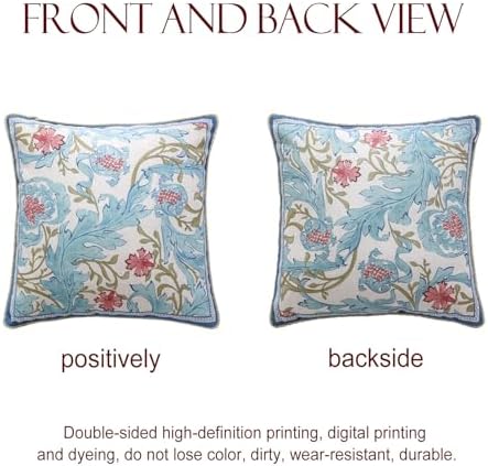 patdrea Designer Vintage Blue Throw Pillow Cover,18"x18" - Image 5