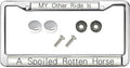 My Other Ride is a Spoiled Rotten Horse Personalized Gift Licence Plate Frame Jesus Bible Horse Quotes Metal License Plate Frame Chrome Bible Car Accessories License Plate Frame