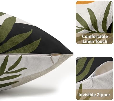 Spring Boho Pillow Covers 12x20 Set of 2 Abstract Mid Century Throw Pillow Covers Green Pillowcase Linen Decoration Farmhouse Soft Decorative Aesthetic Cushion Case Couch for Indoor Outdoor Home Decor - Image 5