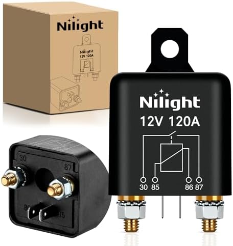 Nilight 12V 120A 4 Pin SPST Starter Relay Heavy Duty Switch for Car RV