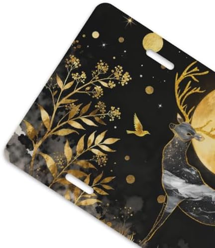 Deer Golden Marble Front License Plate 6" * 12" for Women
