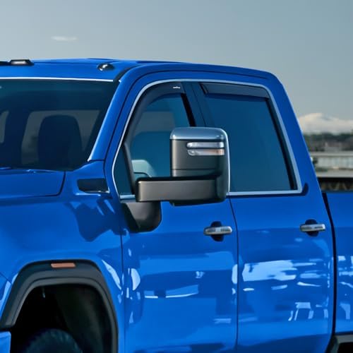 Goodyear Shatterproof in-Channel Window Deflectors for Chevy Silverado/Sierra 2500HD/3500HD 2020-2026 Crew Cab, Rain Guards, Window Visors for Cars, Vent Deflector, Car Accessories, 4 pcs - GY009019