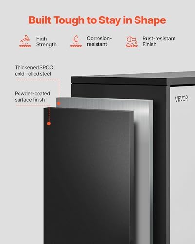 VEVOR Metal Wall Cabinet, 30.31 x 12.01 x 19.69 Inch, Floating Garage Tool Cabinet with Up-Flip Door and Shelf, 240 lbs Load Capacity, Fit for Garage, Basement, Kitchen, Warehouse Assembly Required - Image 7