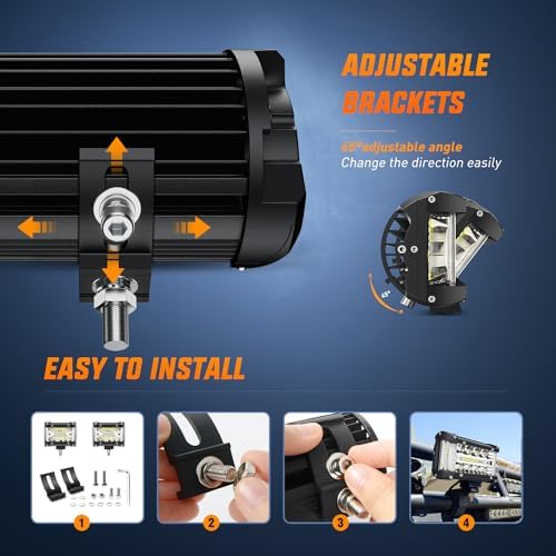 Nilight Side Shooter LED Lights 2PCS 4.3 Inch with Wiring Kit for Truck SUV