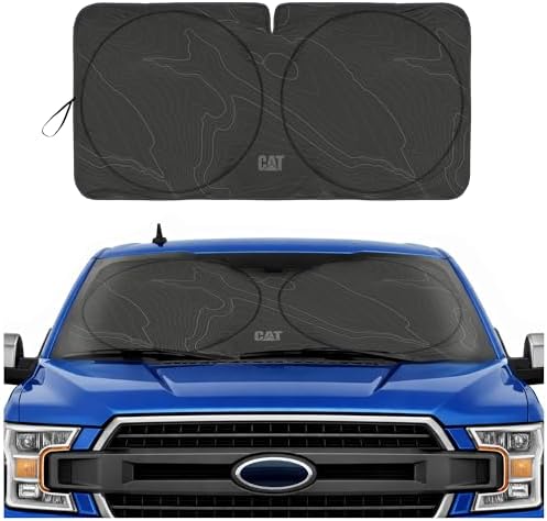 Windshield Sun Shade for Ford F-150 2009-2014, Foldable Truck Sunshade, UV Heat Blocker, Front Window Sun Shield, Interior Protection, Keeps Cab Cool, Heavy Duty Truck Accessory - Charcoal