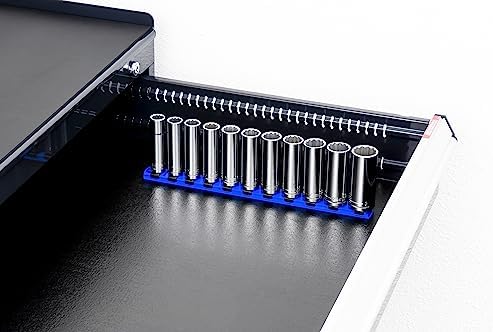 Ernst Manufacturing 18-Inch Magnetic Socket Organizer with 22 1/4-Inch Twist Lock Clips, Black (8420M-Black-1/4) - Image 3