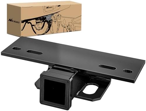 Nilight Step Hitch Bumper Mount 2 Inch Receiver Bolt-On Bike Hitch Receiver Tube Trailer Truck RV Cargo Receiver Hitch 5000 Lbs Powder Coated