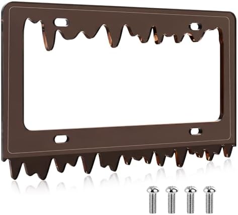 Timtin 1 Set Fluorescent Black License Plate Frame, Style 1