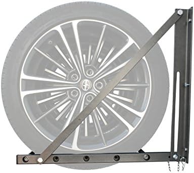 MaxxHaul Adjustable Wall Mount Folding Tire Rack – 32 to 48 Inch Width – 300 lb Capacity – Heavy Duty Steel Garage Tire Storage Holds 4 Tires – 70489 - Image 3