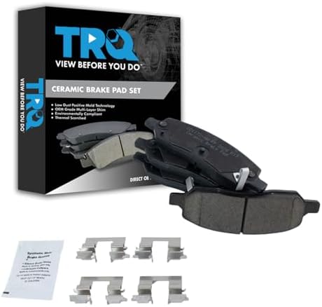 TRQ Rear Brake Pads Ceramic Hardware Wear Sensor