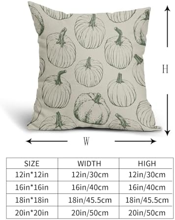 Sage Green Pumpkin Fall Pillow Covers 24x24 Set of 2 Autumn Themed Thanksgiving Harvest Print Decorative Throw Pillows Outdoor Farmhouse Pillowcases Cushion Case Seasonal Decor for Couch Sofa Bed - Image 5