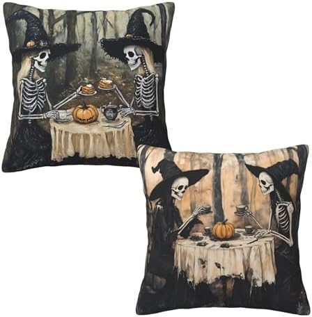 Vintage Skull Throw Pillow Covers 18x18 inch Set of 2 Pillow Case Cushion Cover for Home Sofa Couch Living Room Car Decor by Mshutbna