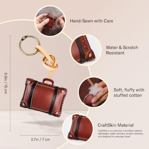 Travel Icon Leather Bag Charm - Unique Keychain Purse Charm For Handbags