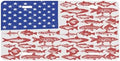 American Flag Fishing Front License Plate 6" * 12" for Women