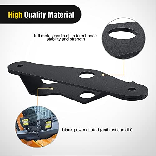 Nilight 2PCS Dual A-Pillar Mounting Brackets for Ford Bronco | for Ford Bronco 2021 2022 2023 2024 2025 2026 Windshield Hinge Mounting Brackets