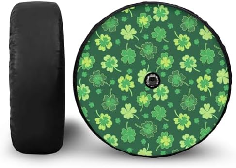 Clovers Spare Tire Cover with Camera Hole, Weatherproof Universal Wheel Protectors, Wheel Tire Cover for RV Camper Travel Trailer SUV Truck, 15 Inch Fits Tire Diameter 27.6"-29.5"