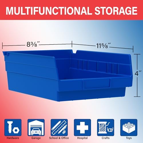 Akro-Mils 30150 Plastic Organizer and Storage Bins for Refrigerator, Kitchen, Cabinet, or Pantry Organization, 12-Inch x 8-Inch x 4-Inch, Clear, 12-Pack - Image 2