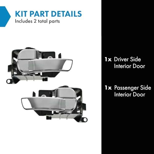 TRQ Gray & Chrome Interior Inner Door Handle Pair Set