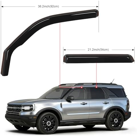 Nilight in Channel Rain Guards for Ford Bronco Sport 2021-2025, 4PCS