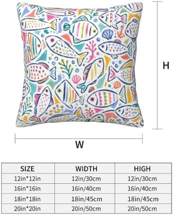 Graffiti Fish Throw Pillow Covers 18x18 inch Set of 2 - Image 3