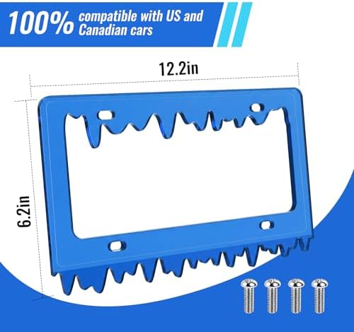 Timtin 1 Set Fluorescent Royal Blue License Plate Frame, Style 1