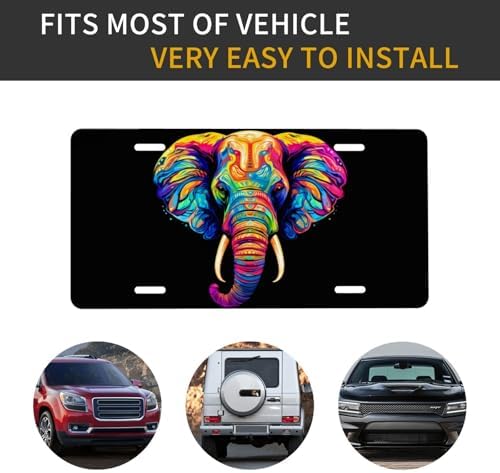 Elephant Art Front License Plate 6" * 12" for Women