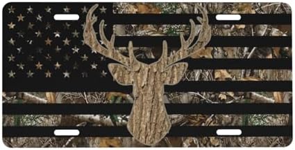 Camouflage Deer Leaves Front License Plate 6" * 12" for Women