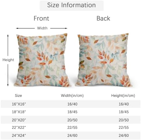 Fall Maple Leaves Pillow Covers Orange 22x22 Set of 2 Highly Absorbent - Image 4