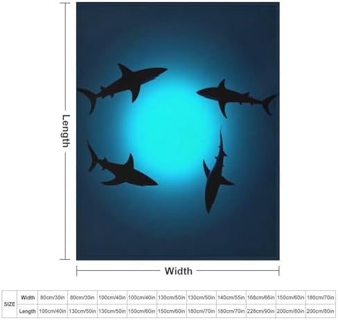 Animal Sharks Dancing Throw Blanket Flannel Fleece Autumn Lightweight Soft Fuzzy Cozy Sea Ocean Blanket for Couch Bed Fall Decor Travel Blankets Holiday Kids Adult 60"x50" - Image 3