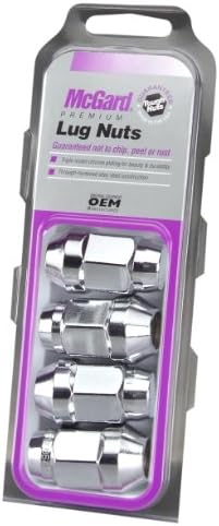 McGard 64023 Chrome (M14 x 1.5 Thread Size) Bulge Cone Seat Style Lug Nut, (Set of 4), 4 Lug Nuts by McGard