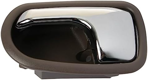 TRQ Driver Side Interior Door Handle Chrome & Brown Compatible with 1995-2003 Mazda Protege