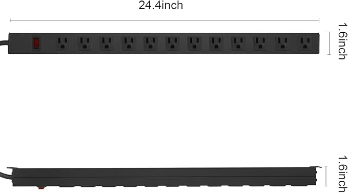 HHSOET Aluminum Wall Mount Power Strip - Image 2