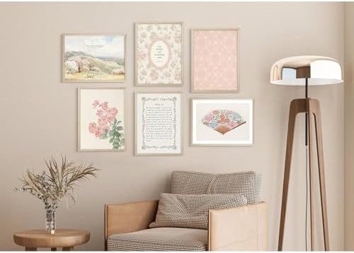 Christian Nursery Wall Art Bible Verse Canvas Wall Decor Girl Floral Wall Art Aesthetic Scripture Pictures Jesus Religious Posters Pink Flower Prints Vintage Artwork for Bedroom 12x16x6 Inch Unframed - Image 3