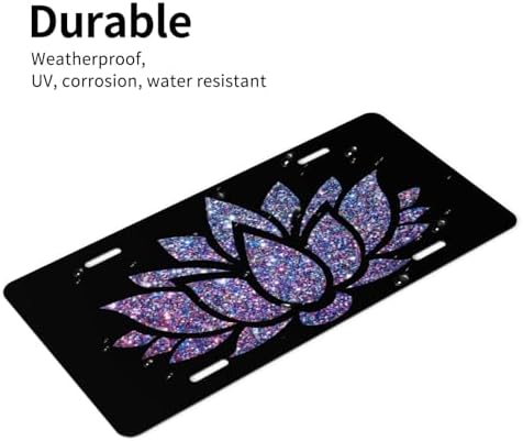 Colorful Lotus Front License Plate 6" * 12" for Women