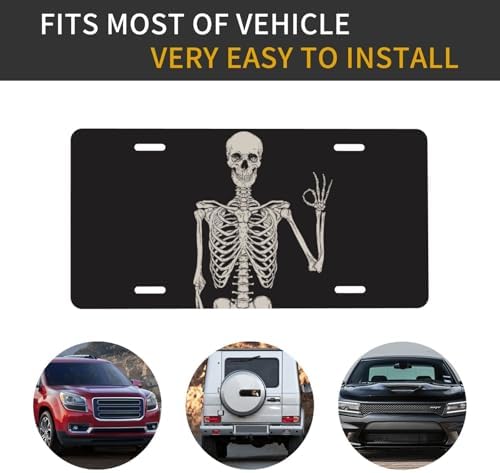 Skull Gothic Human Front License Plate 6" * 12" for Women