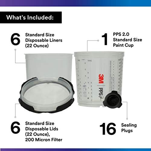 3M PPS 2.0 Spray Gun Cup Lids and Liners Kit, 26172 - Image 3