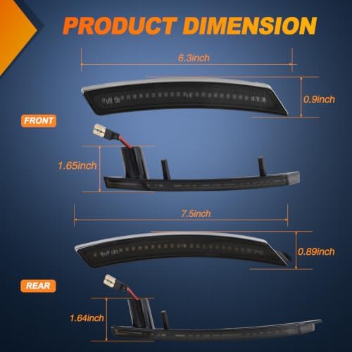 Nilight Fender Side Marker Lights 4PCS for 2005-2016 MINI Cooper R55/R56