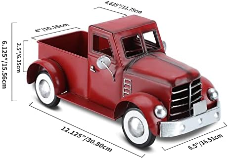 Red Truck Farmhouse Table Decor, Farm Metal Car Tabletop Ornament - Image 6
