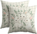 Easter Pillow Covers 24x24 Set of 2 Cute Bunny Rabbit Throw Pillow Covers Rustic Spring Pillowcase Linen Decoration Farmhouse Soft Decorative Plaid Cushion Case Couch for Indoor Outdoor Home Decor by Unknown
