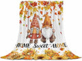 DecorLovee Orange Fall Blanket 50"x60", Reversible Gnomes Thanksgiving Throw Blanket for Couch/Bed, Maple Leaf Sunflower Lightweight Soft Throw Blankets for Women, Warm Fuzzy Blankets for Winter by DecorLovee