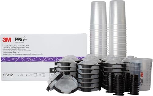 3M PPS 2.0 Spray Gun Cup Lids and Liners Kit, 26112, 13.5 oz, Midi by 3MAutomotive