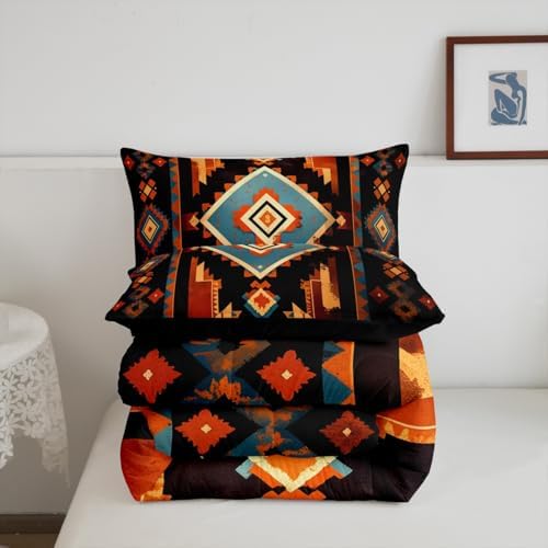 Feelyou Boho Bedding Set King Size Western Decor Comforter Set for Kids Boys Girls Southwest Native American Design Comforter Southwestern Geometric Duvet Set - Image 5