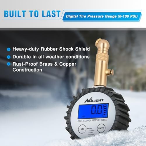 Nilight Digital Tire Pressure Gauge 100PSI ANSI 2A Certified