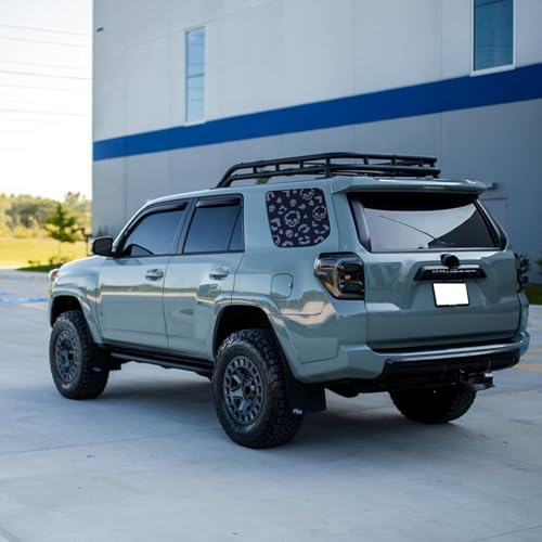 2PCS Skeleton Skull Leopard Halloween Side Window Decals for Car SUV Truck, Halloween Rear Side Window Stickers, Matte Black Vinyl Window Graphics with Installation Kit