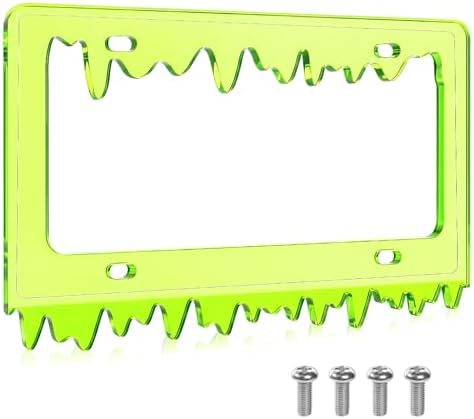 Timtin 1 Set Fluorescent Green License Plate Frame, Style 2